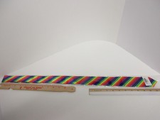 Rainbow Diagonally Striped Tie, Silk, New, Optie Brand, 6 Color Rainbow, 22317 