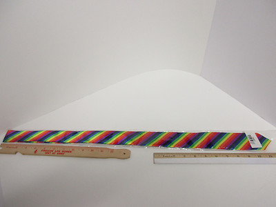 Rainbow Diagonally Striped Tie, Silk, New, Optie Brand, 6 Color Rainbow, (22317)