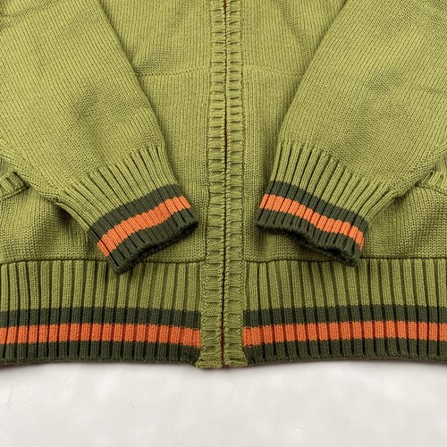 Girl Scouts Full Zip Cardigan Sweater Girl’s M Green Ribbed Neck Cuff Hem Pocket - Picture 11 of 11