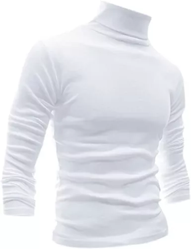 Men's Slim Fit T-Shirt Turtleneck Pullover Long Sleeve Jumper Top Warm Casual US - Picture 10 of 15