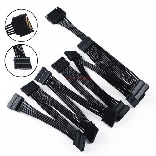 SATA Power 15 Pin 1 Male To 5/8/10/ Female Splitter Hard Drive Cable for HDD SSD - Picture 44 of 49