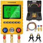Digital 3-Way HVAC Manifold Gauge Set 800PSI A2L 88 Refrigerants AC Tool w/ Hose