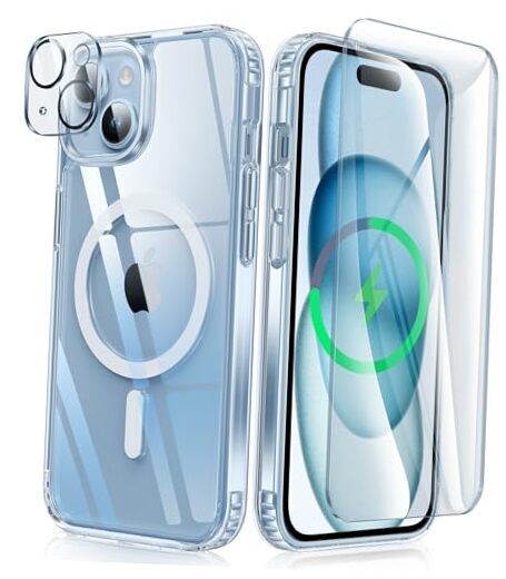 for iPhone 15 Case: Support Magnetic Charging Military Grade A-Clear Magnetic-image