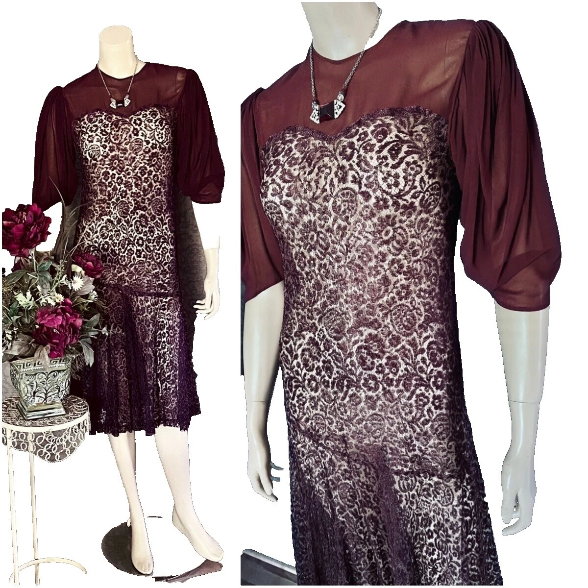 Chiffon Special Occasion Women's Vintage 1930s Decade Clothing