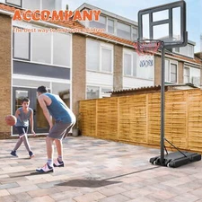 44 Inch Outdoor Basketball Hoop Stand for Adults, SEGMART 4.9FT-10FT Portable