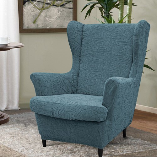 Stretch Wing Chair Cover Jacquard Wingback Sofa Elastic Armchair Seat Cover 1x - Picture 15 of 33