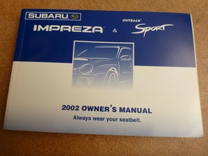 2002 Subaru Impreza Outback Sport WRX Owners Manual OEM Part