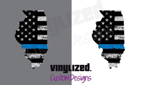 Back Thin Blue Line US Flag State Police LEO Quality Vinyl Sticker Decal TBL - Picture 30 of 78