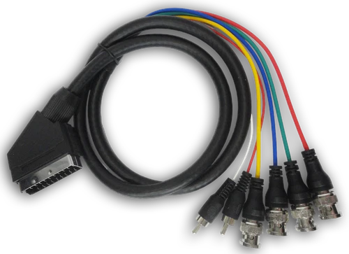 SCART Male to BNC Adapter Cable RGB - from Switch to Sony PVM / BVM Monitor