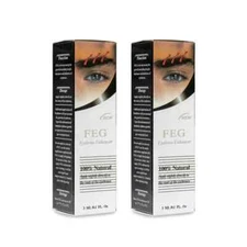 2 PACK FEG Eyebrow Enhancer (02/2028) for Length Thickness Darkness Serum 100%