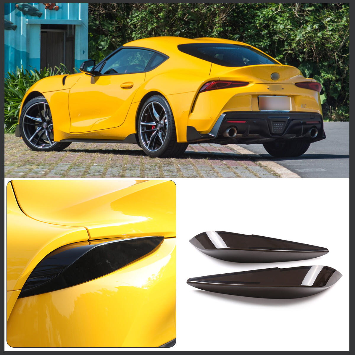 Smoked Black Tail Light Cover Trim for Toyota Supra A90 2019-2021