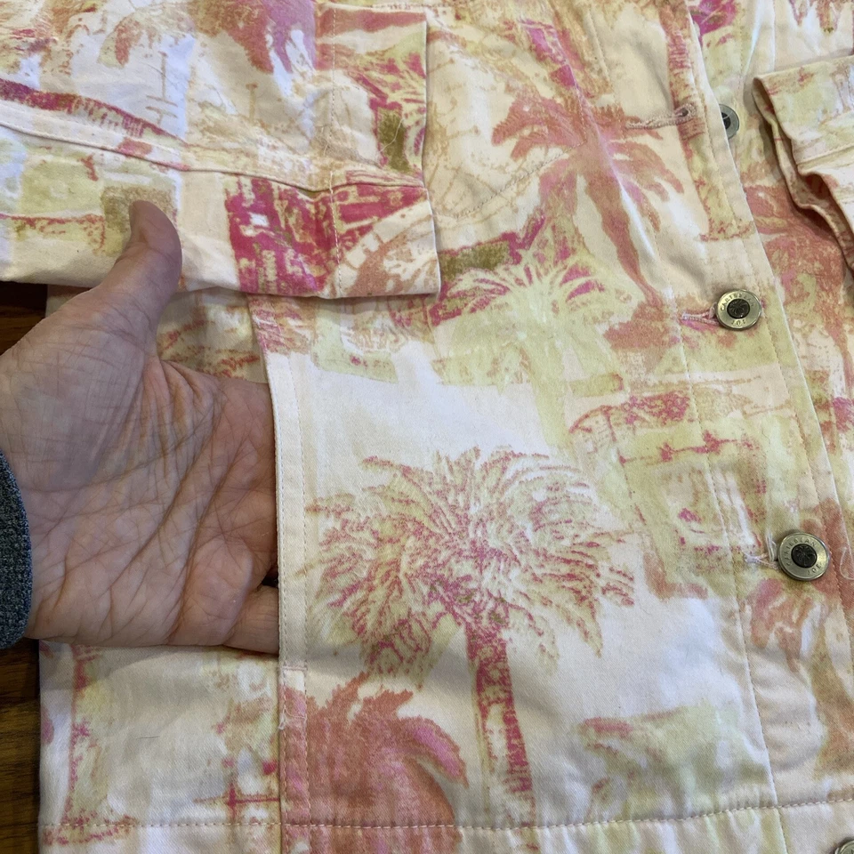 Chaqueta para mujer Caribbean Joe talla L floral rosa multicolor abotonada verano Foto 3 de 4