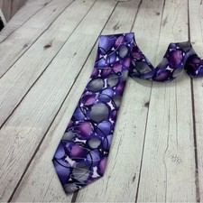 J. Garcia courtyard performance collection fifty-nine Purple abstract Silk Tie