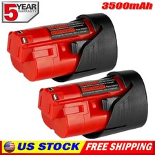 2Pack 3.5Ah Replace MILWAUKEE Fit M12 48-11-2430 12Volt NEW Lithium-Ion Battery
