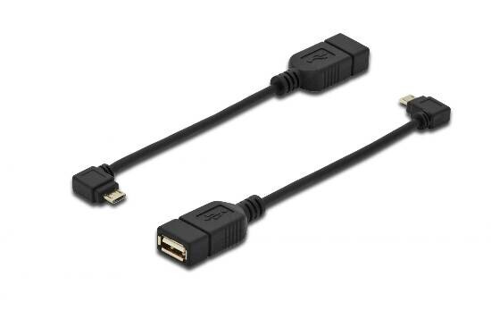 CAVO ADATTATORE USB 2.0 OTG, CONNETTORI MICRO USB B MASCHIO - USB A FEMMINA, 15