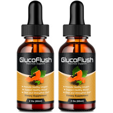  2 Pack Glucoflush Liquid Drops - Healthy Blood Sugar Support Advanced Formula