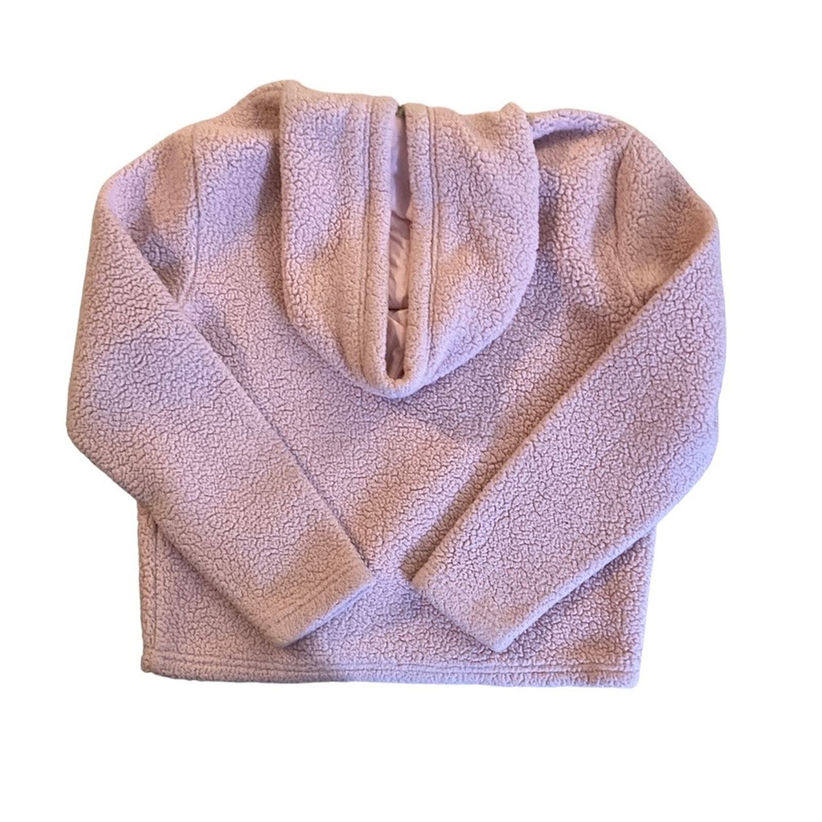 Felpa con cappuccio sherpa FILA rosa orsacchiotto rosa pastello in pile taglia M