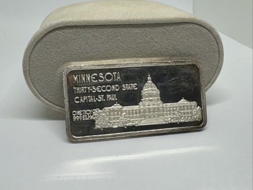 SILVER 1 OZ .999 FINE SILVER MINNESOTA 32ND STATE BAR May 11, 1858 - Picture 5 of 7