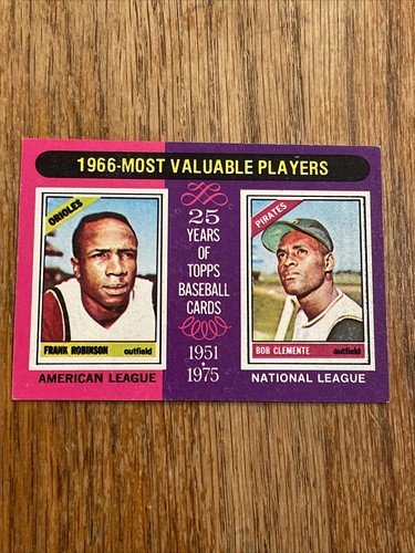 1975 Topps Mini #204 1966 MVPs (Frank Robinson Roberto Clemente) NM+ Sharp