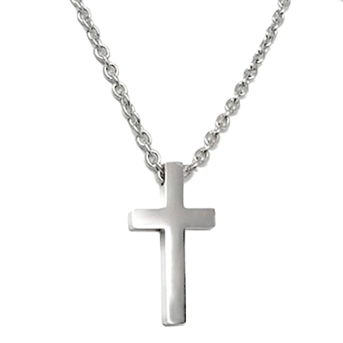 Men's Cross Necklace 1/20 ct tw Black Diamonds Stainless Steel/Black Ion  Plating 24