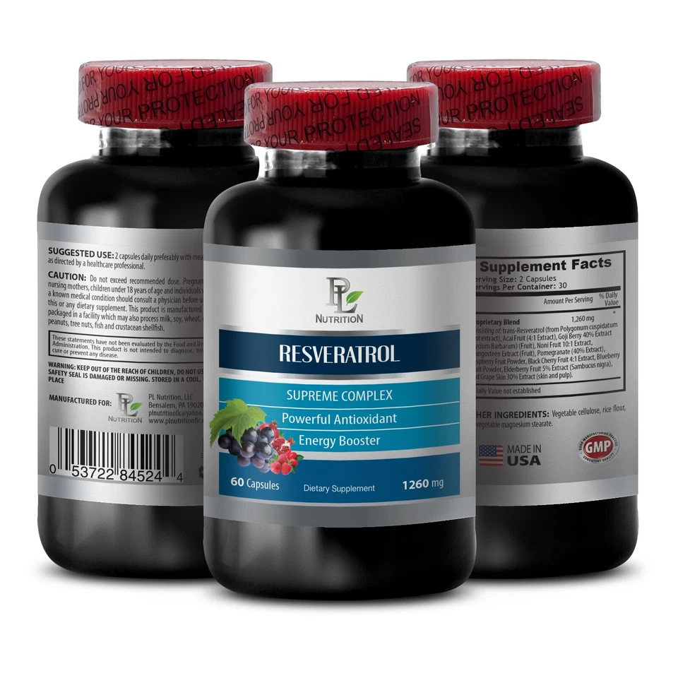 energy boost - COMPLEJO RESVERATROL - Sistema inmunológico, salud digestiva - 3 botellas Foto 2 de 4