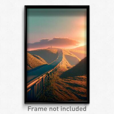 Pixel Art Poster - Gorgeous Route (8 Bit Psychedelic Trippy Video Game Print)