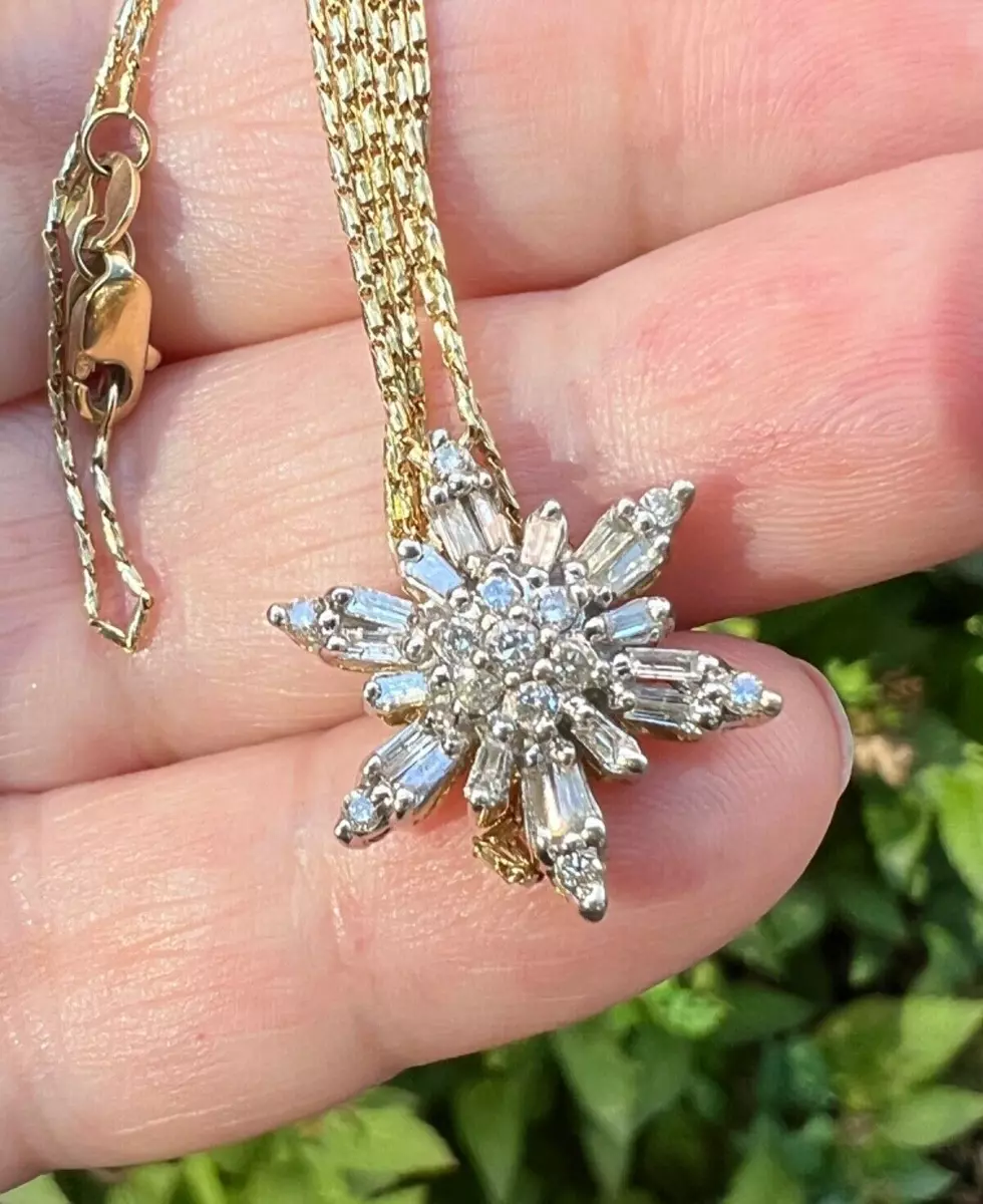 snowflake jewelry, custom snowflake jewelry, diamond snowflake jewelry,  brilliant round diamonds