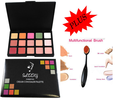 Neu 15 Farben Concealer Palette Kit Gesicht Make-up Kontur Creme mit Pinsel SQ1
