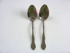Lot of 2 Stainless 18/0 Serving Spoons