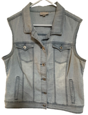 Women's db Established 1962 Light Blue Denim Button Up Vest Size Large