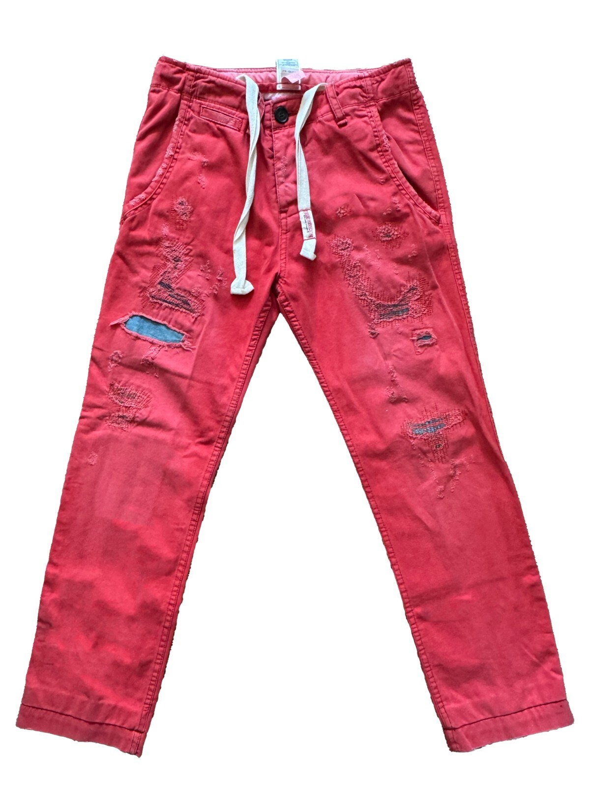 TRUE RELIGION "ROMAN" RED PATCHWORK DRAWSTRING JE… - image 1