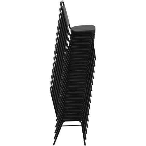 Trapezoidal Back Stacking Banquet Chair with Brown Vinyl and Black Vein Frame - Picture 8 of 8