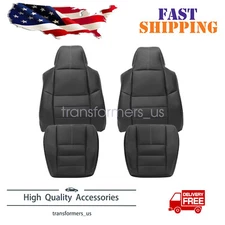 4PCS FOR 2008 2009 2010 Ford F250 F350 Super Duty Lariat Front Seat Cover Black