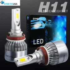 Syneticusa H11/H9/H8 LED Headlight Kit Low Beam COB Bulb Super Bright 3000K