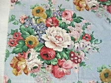 Vtg Interior Fabric Design Inc 1992 Cotton Floral Bouquet  Fabric 28" x 56"