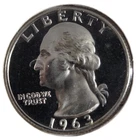 1963 PROOF CAMEO SILVER WASHINGTON QUARTER  (Q84)
