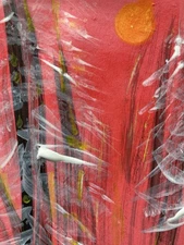 Woods in Winter Snow Covered Trees At Sunset Original Acrylic Expressionism OOAK