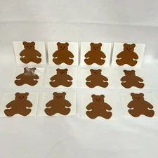 Vintage Mrs Grossman's Large Teddy Bear Sticker Lot of 12 Stickers Perforated