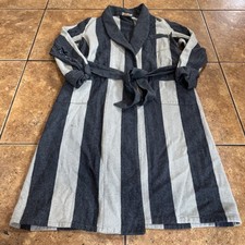 Men's Vtg 1940's Beacon Blanket Bath Robe Belted Striped house Coat Long USA