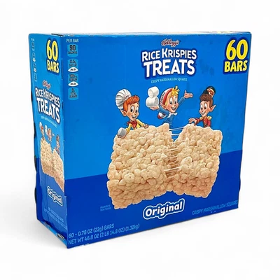Kelloggs Original Rice Krispies Treats Crispy Marshmallow Squares 60-Bars 0.78oz