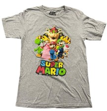 Nintendo Super Mario Boy's Size 2XL Gray TShirt Short Sleeve Graphic Video Games