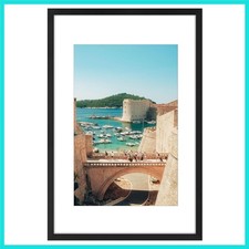 16X24 Poster Frame with White Mat for 12X18 Picture - Thin Border Solid Wood ...