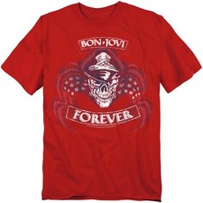 Bon Jovi Forever Skull T-Shirt S-4XL, Red