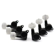 Wilkinson 6R Guitar Locking Tuning pegs Pearl Buttons Machine Heads JNP7 Black