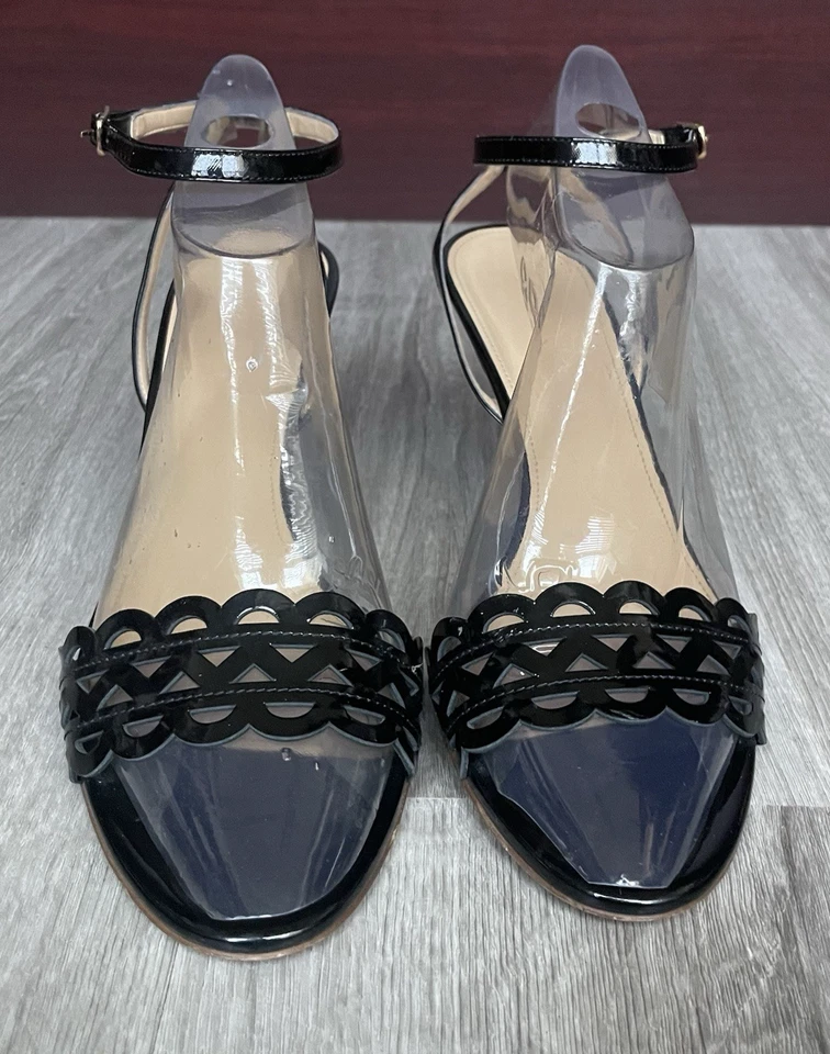 J. Sandalias de tacón de charol negras CREW para mujer talla 8,5 Foto 4 de 4