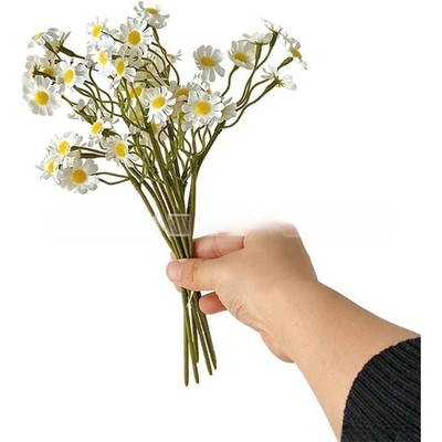 Künstliche Gänseblümchen Aus Seide, 6 Stiele, Weiß, 20 Cm, Für Hochzeit Und Foto