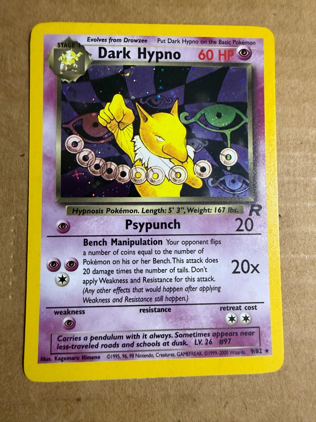 Dark Hypno 9/82 Team Rocket Holo