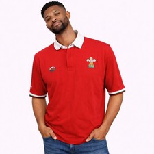 Cotton Traders Wales Rugby Polo Shirt Mens XL Red Retro