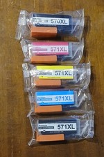 5 cartucce stampante per Canon 570 e 571 Pixma MG 5750 5751 5752 5753 6850 ** NUOVE