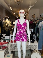 1970s Fuscia Skirted Swimsuit